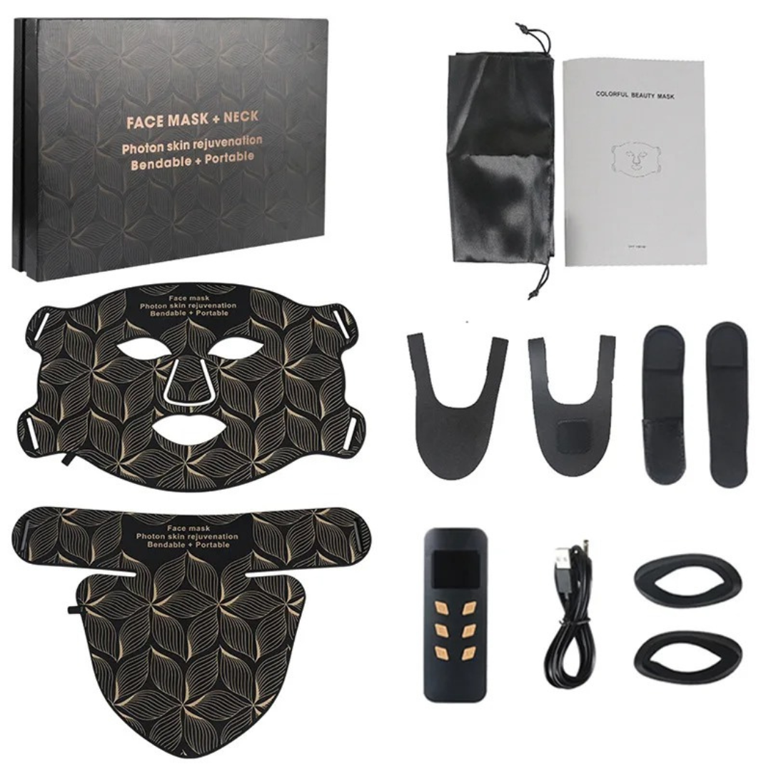 RadiancePro Rotlicht-Maske – Wiederaufladbare Infrarot-Therapie für Gesicht & Hals